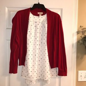 LOFT bundle cardigan and blouse